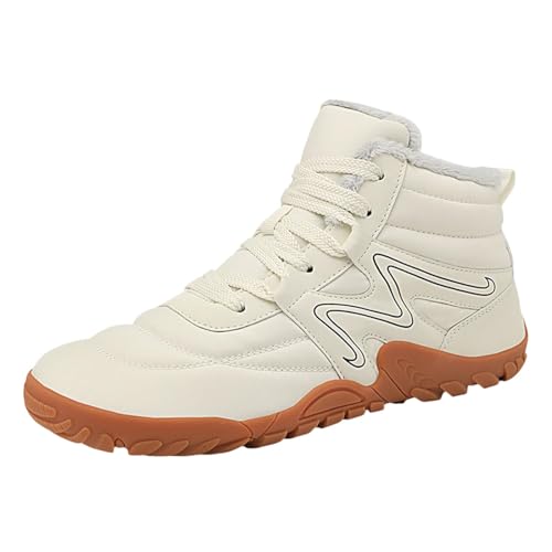 Sale Angebote,BarfußSchuhe Winter Herren Damen Wasserdicht Winterschuhe Outdoor rutschfeste Traillaufschuhe Warm GefüTtert Winterstiefel Unisex 002 Weiß,46 von Generisch