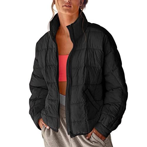 Sale Angebote Damen Winterjacke Leichte Steppjacke Kurz Damenjacken Übergangsjacke Ragwear Mädchen Daunenjacke Damenjacke Jacke Schwarz Schwarz，L von Generisch