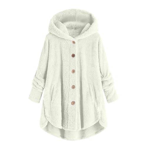 Sale Damen Bekleidung Fleecejacke Damen Warme Winterjacke Herbstjacke Teenager Mädchen Damen-Winterjacke Sweatjacke Teddyfleece Jacke Gefüttert Beige，L von Generisch