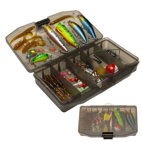 Salzwasser-Köder, Angelköder-Set gemischt - Angelausrüstung,Swim Baits Köder für Barsche, Angelausrüstung, effektive Angelköder für Barsche, verbessert mit 3D-Fischaugen von Generisch