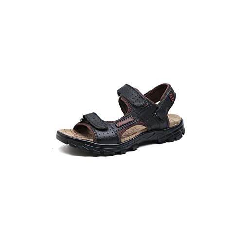 Sandalen Herren Sommer Herren Sandalen Outdoor Große Größe rutschfeste Herren Strandsandalen Echtes Leder Herren Schuhe Bequem Zu Fuß Herren Sneaker von Generisch