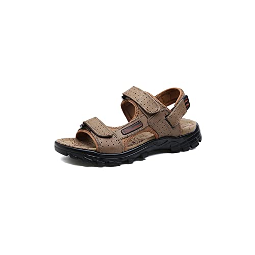 Sandalen Herren Sommer Herren Sandalen Outdoor Große Größe rutschfeste Herren Strandsandalen Echtes Leder Herren Schuhe Bequem Zu Fuß Herren Sneaker von Generisch