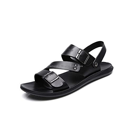 Sandalen Männer Leder Mann Sandalen Sommer Mode Strand Schuhe Zwei-Wege Tragen männer Outdoor Hausschuhe Männer Flache Schuhe von Generisch