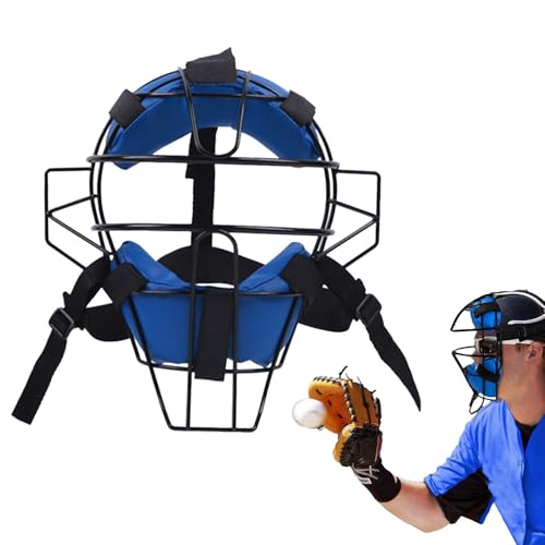 Schiedsrichter-Gesichtsmaske, Baseball-Maske für Erwachsene - Verstellbare Schiedsrichter-Maske für Baseball,Traditionelle, sicher sitzende Vollgesichts-Catcher-Schutzmaske mit Drahtrahmen für Basebal von Generisch