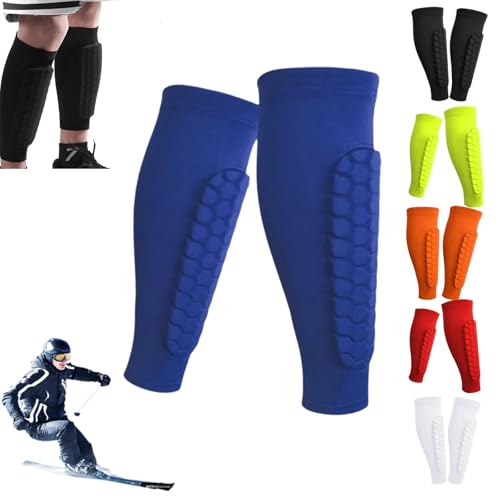 Schienbeinschoner Skifahren,Schienbeinschoner für Fußball,Shindefender Shin Guards, Shin Protector Ski, Atmungsaktive Schienbeinschoner Mit Wabenpolstern,Ski Shin Protector von Generisch