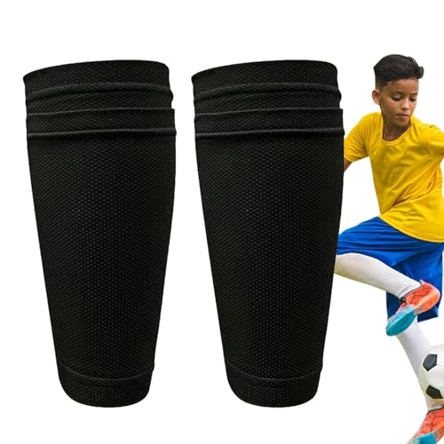 Schienbeinschutzsocken – Schienbeinschonerstrumpf | Fußball-Schienbeinschutz-Socken mit zweilagigem Design absorbieren Schweiß, verschleißfest, elastisch, atmungsaktiv, Teenager-Schienbeinschutzsocken von Generisch