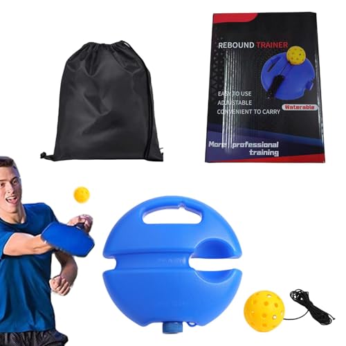 -Schläger und Bälle, Trainer mit Schnur,Praktischer Rebound-Übungsball | 2,9 Zoll elastischer 40-Loch-Balltrainer mit Kordelzug-Taschen-Set für Damen und Herren von Generisch