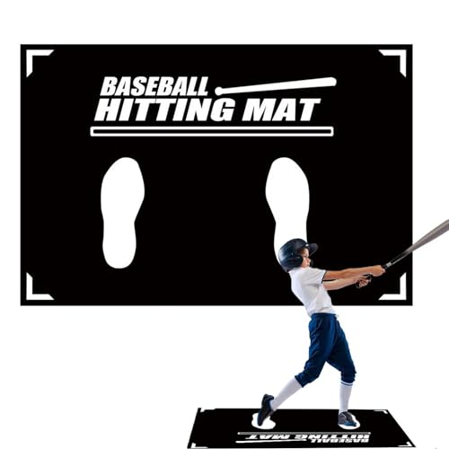 Schlagmatte Baseball | Schlag-Haltungstrainingsmatte 80 x 60 cm | Baseball-Trainingsmatten, Platzhilfe mit Zehenschichtung, Fokus auf den Ball von Generisch