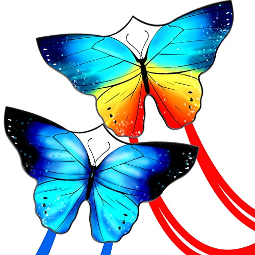 Schmetterlings Drachen Flugdrachen für Kinder und Erwachsene Einfach zu fliegen, 55 "x 28" großer Single Line Flugdrachen für den Strand, Easy Flying Kite kommt mit 300 FT String Kite Griff von Generisch
