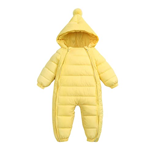 Schneeanzug Born Kinder Mädchen Junge - Unisex Schneeanzug Kapuzenoverall Dicke Jacke Outwear Für Kleinkind Jungen Mädchen Jumpsuit Warm Outfits Geschenk Wintermantel Langarm Strampler Kleidung von Generisch