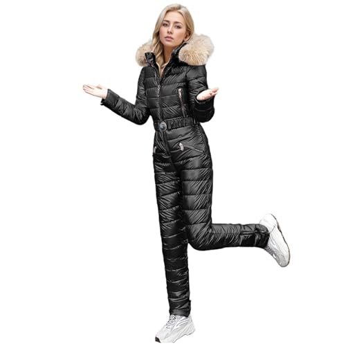 Schneeanzug Damen Winter Warme Schneeoverall Winddicht Skianzug Damen Winter Overall Wasserdicht Overall Skioverall Ski Overall Mit Kapuze Schwarz L Schneeanzug Damen Winter Warme Schneeoverall Winddicht Skianzug Damen Winter Overall Wasserdicht Overall Skioverall Ski Overall Mit Kapuze Schwarz L von Generisch