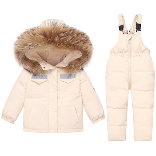 Schneeanzug Kinder, Skianzug Kinder Mädchen Atmungsaktiv Verdickt Schneeanzug - Winteroverall Lose Bekleidungsset Winteranzug Unisex Gefüttert Skioverall Wasserdicht Winddicht Schneeoverall Warm Für von Generisch