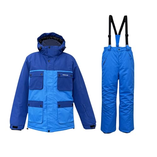 Schneeanzug Kinder 116, Skihose Kinder Jungen Unisex Winddicht Skianzug - Winterjacke Warmer Winteroverall Lose Matschhose Gefüttert Atmungsaktiv Skioverall Wasserdicht Schneeoverall Warm Für Mädchen von Generisch