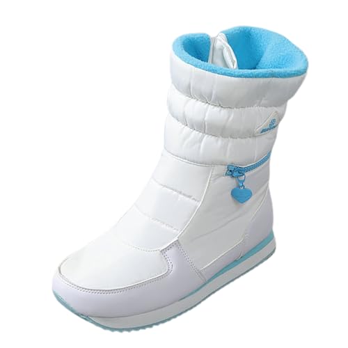 Schneestiefel Damen Wasserdicht rutschfest Gefüttert Komfort Boots Mädchen Wärme Niedriger Stiefel Winter Gefütterte Trekkingschuhe Outdoor Kurzschaft Schneestiefel Herren Wasserfeste Flache Schuhe von Generisch