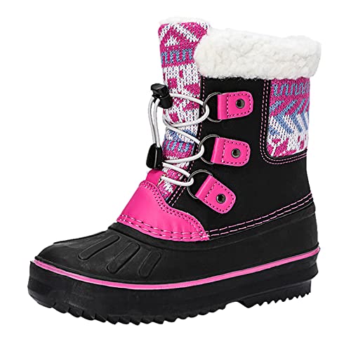 Schneestiefel Jungen rutschfeste Outdoor Winterstiefel Wasserdicht Sport Snowboots Schneeschuhe Warm Gefüttert Schwarz Winterschuhe Sportschuhe Winter Leicht Winterboots Snow Boots von Generisch