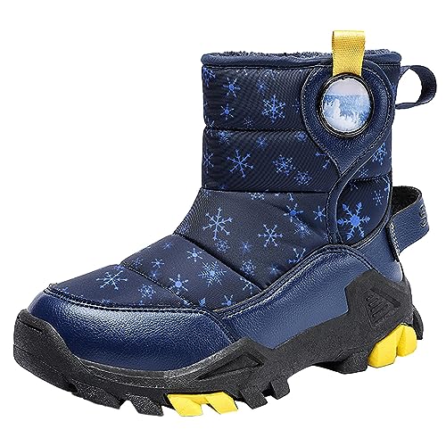 Schneestiefel Mädchen Wasserdicht rutschfeste Schneeschuhe Outdoor Sport Snowboots Winterstiefel Warm Gefüttert Schwarz Winterschuhe Wanderstiefel Leicht Winter Snow Boots Winterboots von Generisch