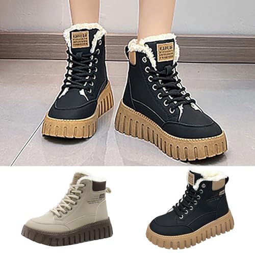 Schuhe Damen Winter Winter Sneaker wasserdichte Schuhe Schuhe Damen Women's Winter Warm Gepolstert Komfort Khaki 37 von Generisch