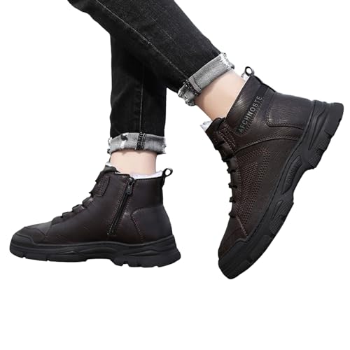 Schuhe Herren Winter,Winterschuhe Herren Damen Wasserdicht-Stiefeletten Gefüttert Barfußschuhe Wanderschuhe Winterstiefel Winterboots Schuhe Winter Warm-Wetterfeste Winter Sneaker rutschfeste von Generisch