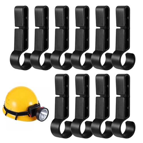 Schutzhelm-Stirnlampen-Clips – 10 Stück Schutzhelm-Scheinwerferhaken | 4,6 X 1,5 X 1 Cm Mehrzweck-Schutzhelm-Stirnlampen-Clips | Leichte Scheinwerferklemmen | Schutzhelmzubehör Für Arbeiter, Lichtclip von Generisch