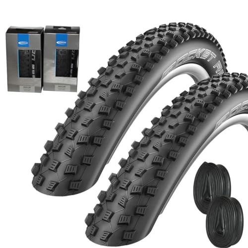 Schwalbe Reifen Rocket Ron HS438 Addix TL Performance 26x2.25 faltbar schwarz mit AV Schlauch [ 2 STÜCK ] von Generisch