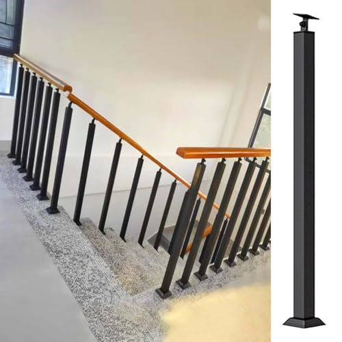 Schwarze Metall-Treppenbaluster-Spindeln, 83,8 cm, für drinnen und draußen, Eisenspindel für Wohnung, 2 Stück, Höhe 85 cm, Ersatz für Balustraden von Generisch