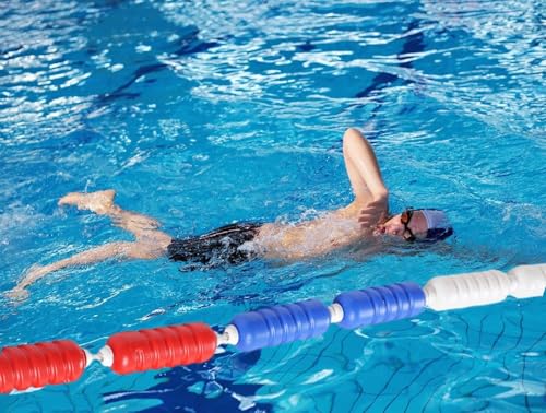 Schwimmbad-Sicherheitsseil Schwimmleine Trennseil Schwimmbad Sicherheitstrennseil & Schwimmer-Sets für Wettbewerbe, Pool-Sicherheits-Boje Linie mit blauen, weißen, roten, gelben Schwimmern, einfach zu von Generisch