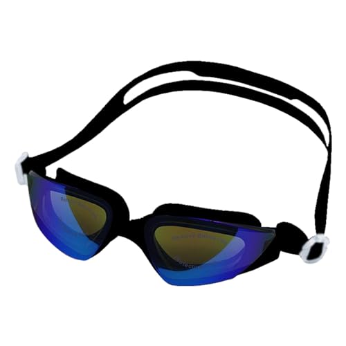 Schwimmbrille, verstellbare Schwimmbrille, klare Sicht, flexibler Augenschutz, Damen-Schwimmbrille, beschlagfrei, für Herren, Damen, Erwachsene und Jugendliche (Schwarz, Weiß) von Generisch