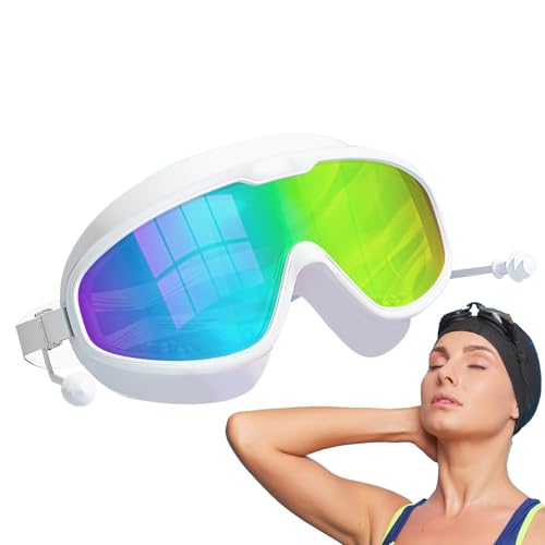 Schwimmbrille für Erwachsene, Anti-Beschlag-Schwimmbrille | Verstellbare Schwimmbrille mit breiter Sicht | HD-Poolbrille, Antibeschlag-Schwimmbrille für Erwachsene und Jugendliche von Generisch