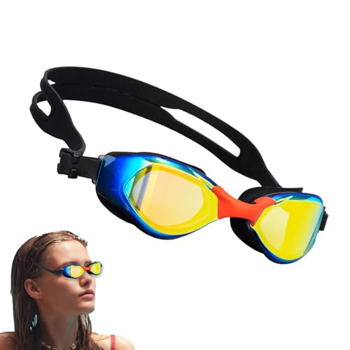 Schwimmbrille für Erwachsene – Sport-Schnorchelbrille, HD-Schwimmbrille, galvanisiert, beschlagfrei, verstellbar, Taucherbrille, Jugend-Schwimmbrille zum Schnorcheln von Generisch