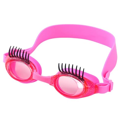 Schwimmbrille für Mädchen, kein Auslaufen, Mädchen-Brille mit Wimpern, verstellbare Riemen, Anti-Beschlag-Brille, inklusive Schutzhülle von Generisch