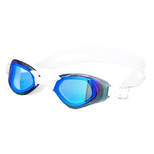 Schwimmbrille – wasserdichte Anschlüsse/Schnorchelbrille, HD-Schwimmbrille, galvanisiert, Anti-Beschlag, verstellbare Taucherbrille, Jugend-Schwimmbrille zum Schnorcheln (schwarz, weiß, rot, lila) von Generisch