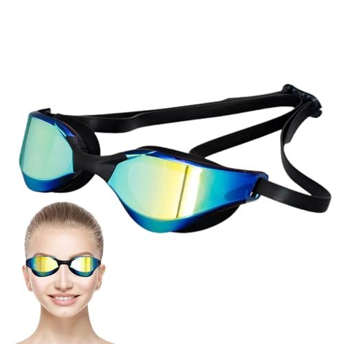 Schwimmbrillen für Erwachsene,Wasserbrillen - Anti-UV-Taucherbrille - Klare Sicht, Schwimmausrüstung, professionelle Rennbrille aus Silikon zum Schwimmen, Tauchen, Surfen von Generisch