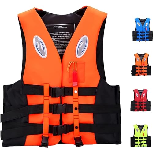 Schwimmweste Erwachsene Rettungsweste Schwimmhilfe für Kinder Unverzichtbare Wassersicherheitsausrüstung für Kinder – 20–120 kg Schwimmweste mit Überlebenspfeife für Kajak Angel und Surfabenteuer von Generisch