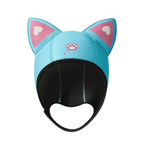 Scuba Hood - Neoprenanzug Kapuze Katzenohren | Tauchhaube Katzenohren 3 mm Neopren Scuba Diving Hood für Damen Kinder Tauchermütze zum Schnorcheln von Generisch
