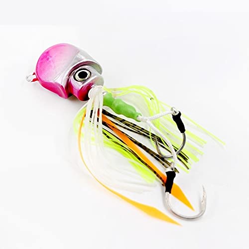 Seefischen-langsamer Angel-Lure 120g leuchtendes Metall-Jigging-Rubber-Schnapper Fischereiköder(Yellow) von Generisch