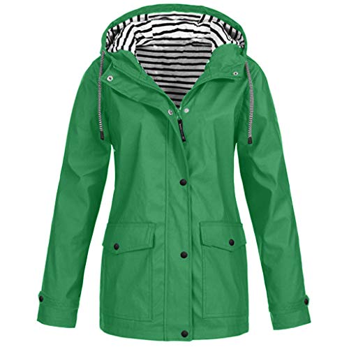 Segeljacke Damen Wasserdicht Übergangsjacke Einfarbig Regenparka Frühling wasserdichte Damenjacke Windbreaker Fahrrad Atmungsaktiv Windjacke Große Größen Dünne Regenjacke Regenmantel von Generisch