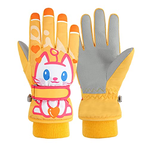 Seidenhandschuhe Damen Schwarz White Gloves Winter Skifahren Druckhandschuhe Warme Handschuhe Warme niedliche Druckhandschuhe Reithandschuhe Winddichte Lange WeißE Handschuhe Grusel (A, 9-13 Years) von Generisch