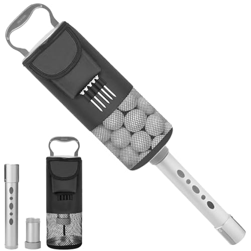 Shags Tasche für Golfbälle, Golfball-Retriever, Aluminium-Shags-Rohr, Golfball-Shagger, abnehmbarer Sammler und tragbarer Taschen-Aufbewahrungs-Picker, hält 80 Bälle von Generisch