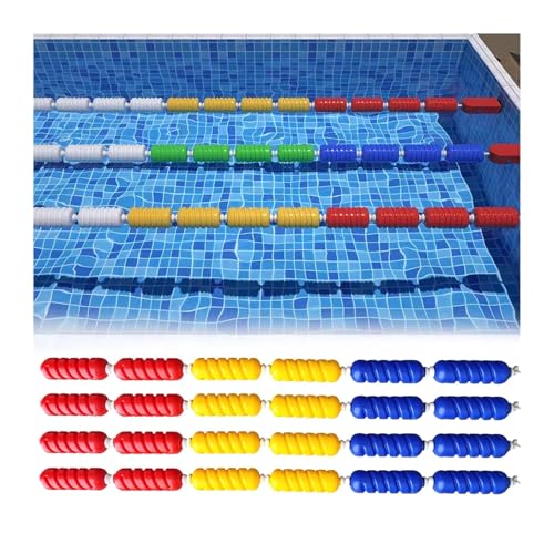 Sicherheitsseil und Schwimmer-Set, professionelle Schwimmbahn-Trennwände für Strand, Wasserpark und Schwimmbad, schwimmende Schnur mit 9 cm Durchmesser, 45 m von Generisch