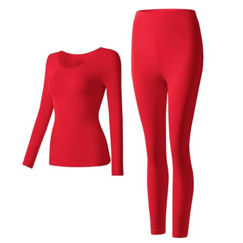 Ski Unterwäsche Damen, Deal des Tages Heute, Skiunterwäsche Damen Thermooberteile Thermo Unterwäsche Sportbekleidung Winter Thermounterwäsche Skihose Set Funktionsunterwäsch von Generisch