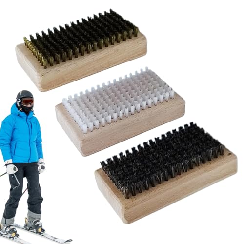 Ski Waxing Kit - Ski Repair Brush Set, Portable Ski Care Brushes | Rosshaar, Nylon & Brass Brushes for Ski and Snowboard Waxing, Polishing, Ski Maintenance Kit for Winter Sports Enthusiasts von Generisch