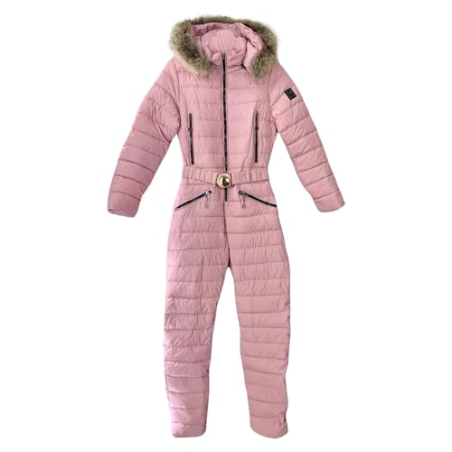 Skianzüge Für Damen Winddicht Jumpsuit Winter Warme Skianzug Damen Winter Overall Wasserdicht Schneeanzug Overall Ski Overall Mit Kapuze Verdicken Schneeanzug Rosa XL von Generisch