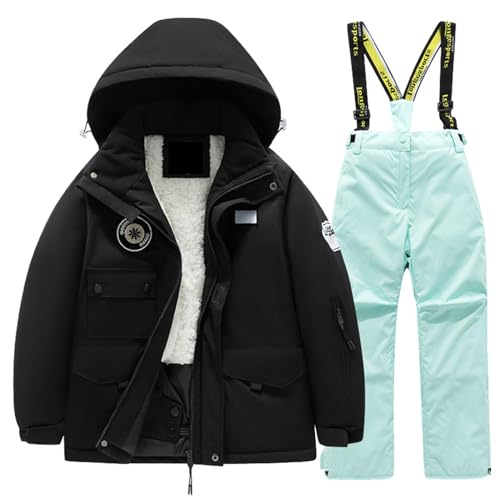 Skianzüge Für Jungen, Skianzug Kinder Thermo Unisex Skihose - Bekleidungsset Winteranzug Atmungsaktiv Winterjacke Outdoor Mit Kapuze Schneeoverall Winddicht Für Jungen Mädchen Verdickt Warm von Generisch