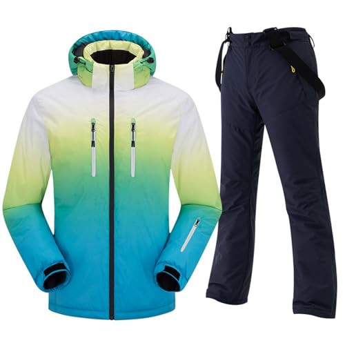 Skianzug Damen 2 Teilig, Skianzug Herren 2 Teilig Set Winter Schneeanzug Wasserdicht Thermo Overall Skibekleidung Warm Snowboardjacke Langlaufski Set Ski Anzug Snowboard Set Thermoanzug von Generisch