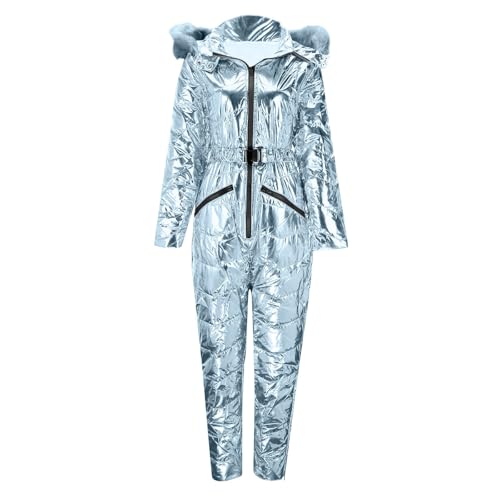 Skianzug Damen Einteiler Schneeoverall Outdoor Schneeanzug Damen Winter Overall Wasserdicht Skioverall Overall Ski Overall Mit Kapuze Silber L Skianzug Damen Einteiler Schneeoverall Outdoor Schneeanzug Damen Winter Overall Wasserdicht Skioverall Overall Ski Overall Mit Kapuze Silber L von Generisch