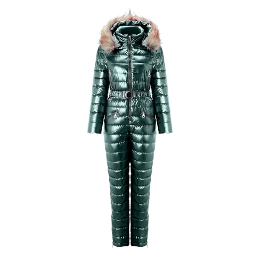 Skianzug Damen Winddicht Overall Wasserdicht Schneeanzüge Für Damen Winter Overall Winter Warme Skianzüge Schneeanzüge Ski Anzug Mit Kapuze Grün L von Generisch