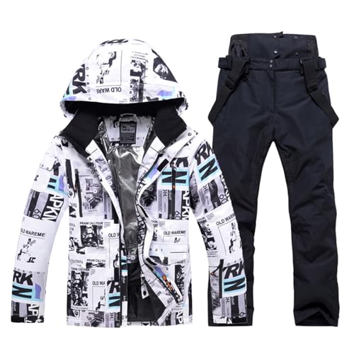 Skianzug Herren, Skianzug Herren 2 Teilig Set Wasserdicht Snowboard Set Winter Snowboardjacke Langlaufski Set Warm Thermoanzug Schneeanzug Skibekleidung Thermo Overall Ski Anzug von Generisch