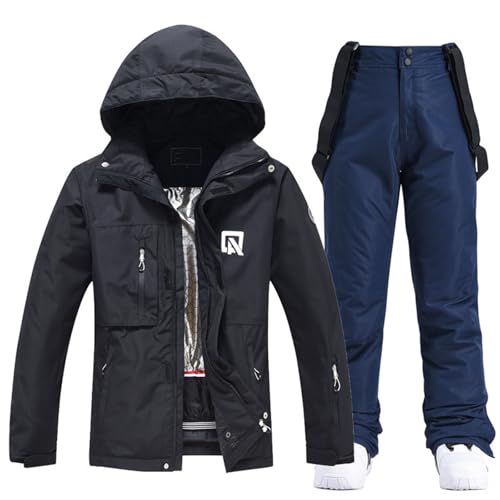 Skianzug Herren 2 Teilig, Schneeanzug Herren Komfortabel Winter Skianzug 2 Teilig - Schneemantel Mode Schneekostüm Set Winterkleidung Elastizität Wasserdicht Skibekleidung Jacke Und Hosen Tracksuit von Generisch