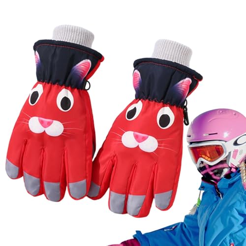 Skihandschuhe für Kinder,Wasserdichte Handschuhe für Kinder - Rutschfeste warme Winterausrüstung zum Snowboarden,Warme Outdoor-Handschuhe für Jugendliche mit Cartoon-Tiermustern für Outdoor- und Radtr von Generisch