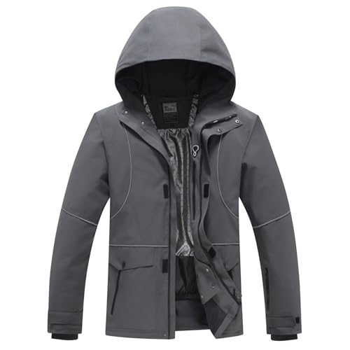 Skijacke-Damen-Reduziert, Winter-Jacke Damen%, 3 In 1 Reduziert, Winterjacke Damen Warme, Women Regenjacken Für Damen Schwarz, Winter Damen Winter-Jacke, Damen Winter Jacke Wasserdicht XXL von Generisch